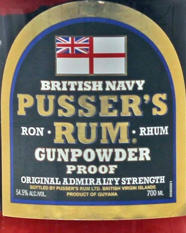 Pussers British Navy Rum Black Label Gunpowder Proof 0,7 L 54,5 % vol